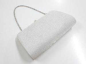リサイクル　銀糸織り柄和装バッグ